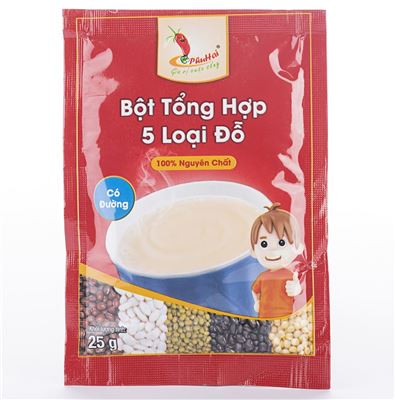 Bột tổng hợp 5 loại đỗ có đường Phú Hải 25g