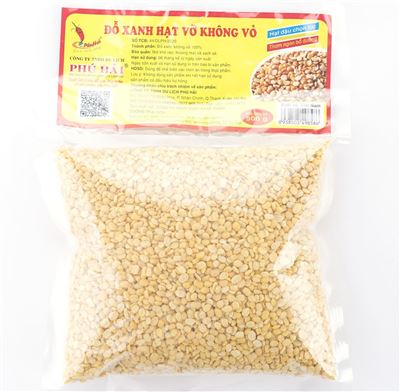 Đỗ xanh hạt vỡ không vỏ Phú Hải gói 200g