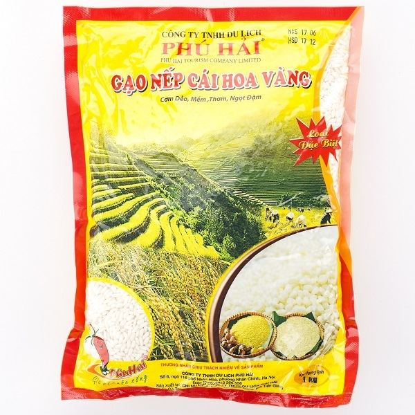 Gạo Nếp cái hoa vàng Phú Hải túi 1kg