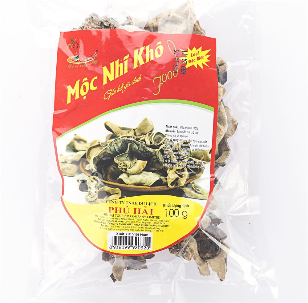 Mộc nhĩ khô Phú Hải 100g - Hàng chính hãng