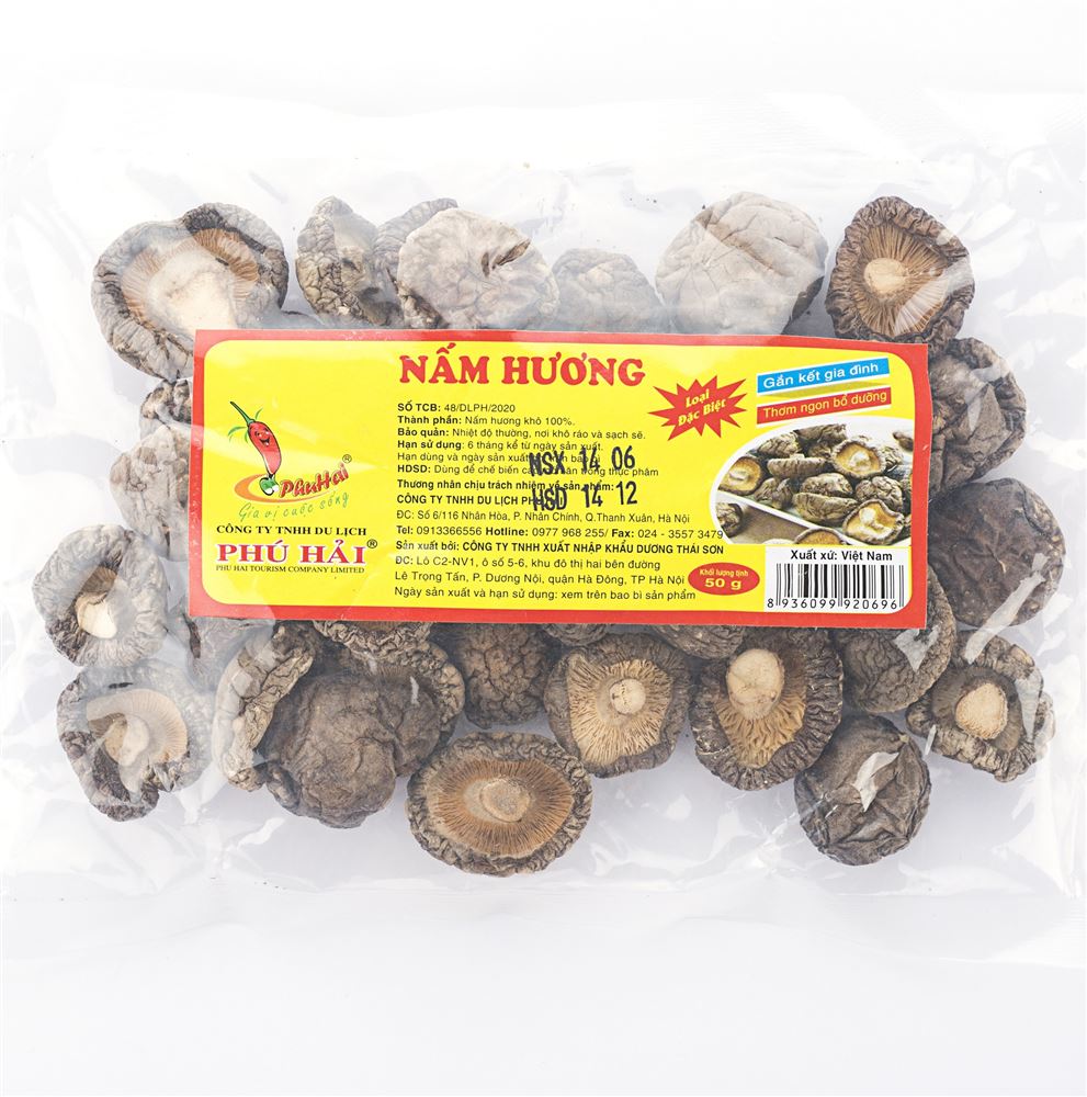 Nấm hương khô Phú Hải gói 100 gram