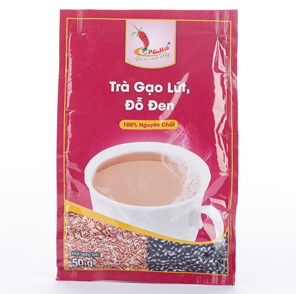 Trà gạo lứt, đỗ đen Phú Hải 50g